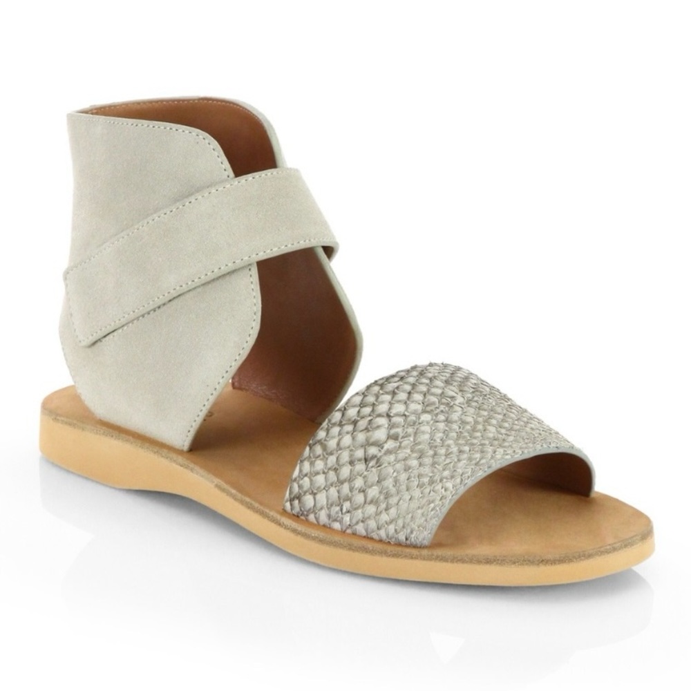 Vince Snakeskin Suede Leather Sandals Size 9